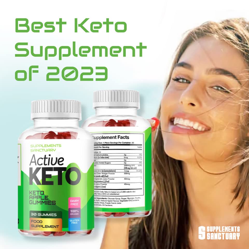 Supplements Sanctuary Active Keto Gummies Keto Apple Gummies (30 Gummies) Apple Flavour ACV, Clear,red Gummies