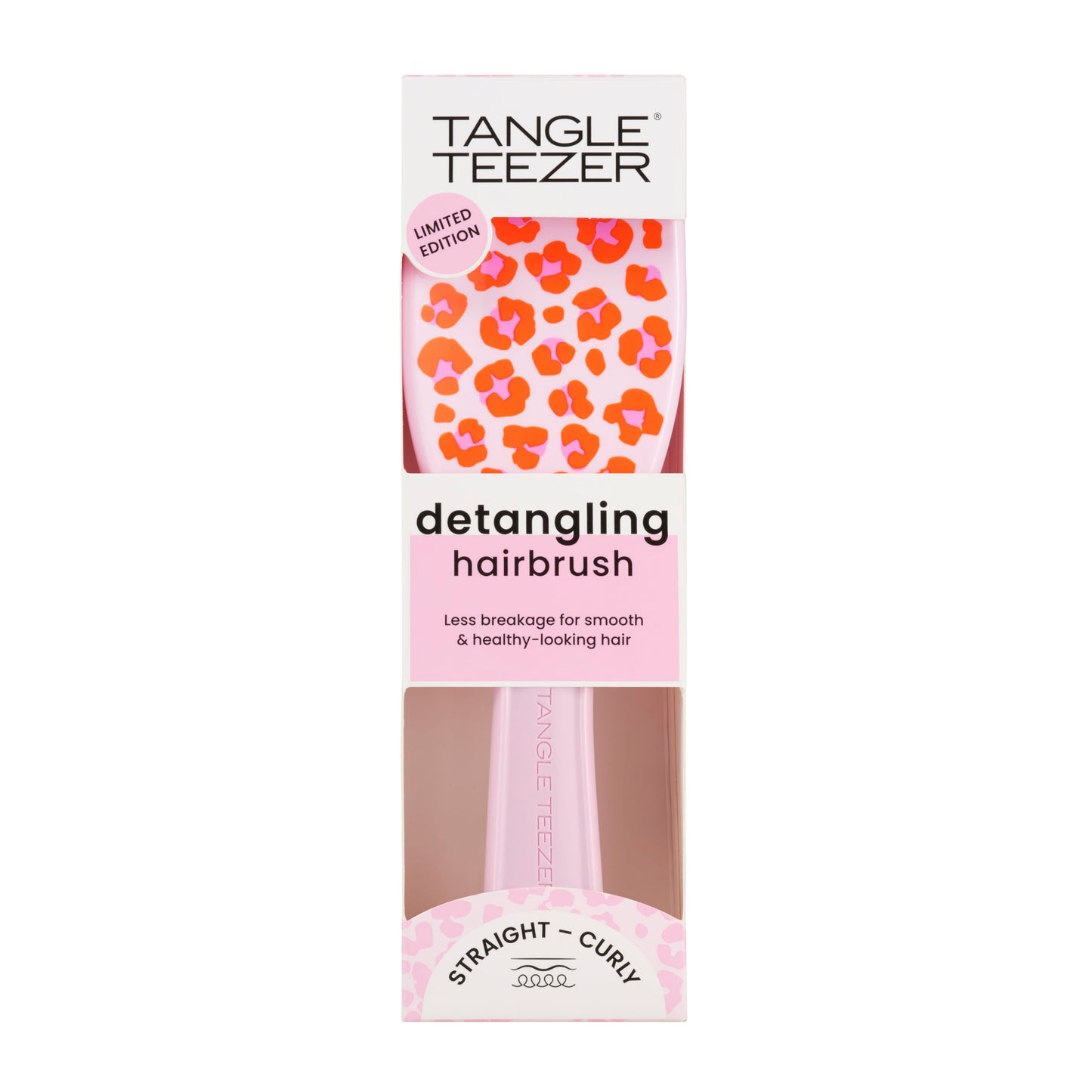 Tangle Teezer The Ultimate Detangler Hairbrush | For Wet & Dry Hair | Detangles All Hair Types | Reduces Breakage, Eliminates Knots | Two-Tiered Teeth & Comfortable Handle | Vibrant Leopard