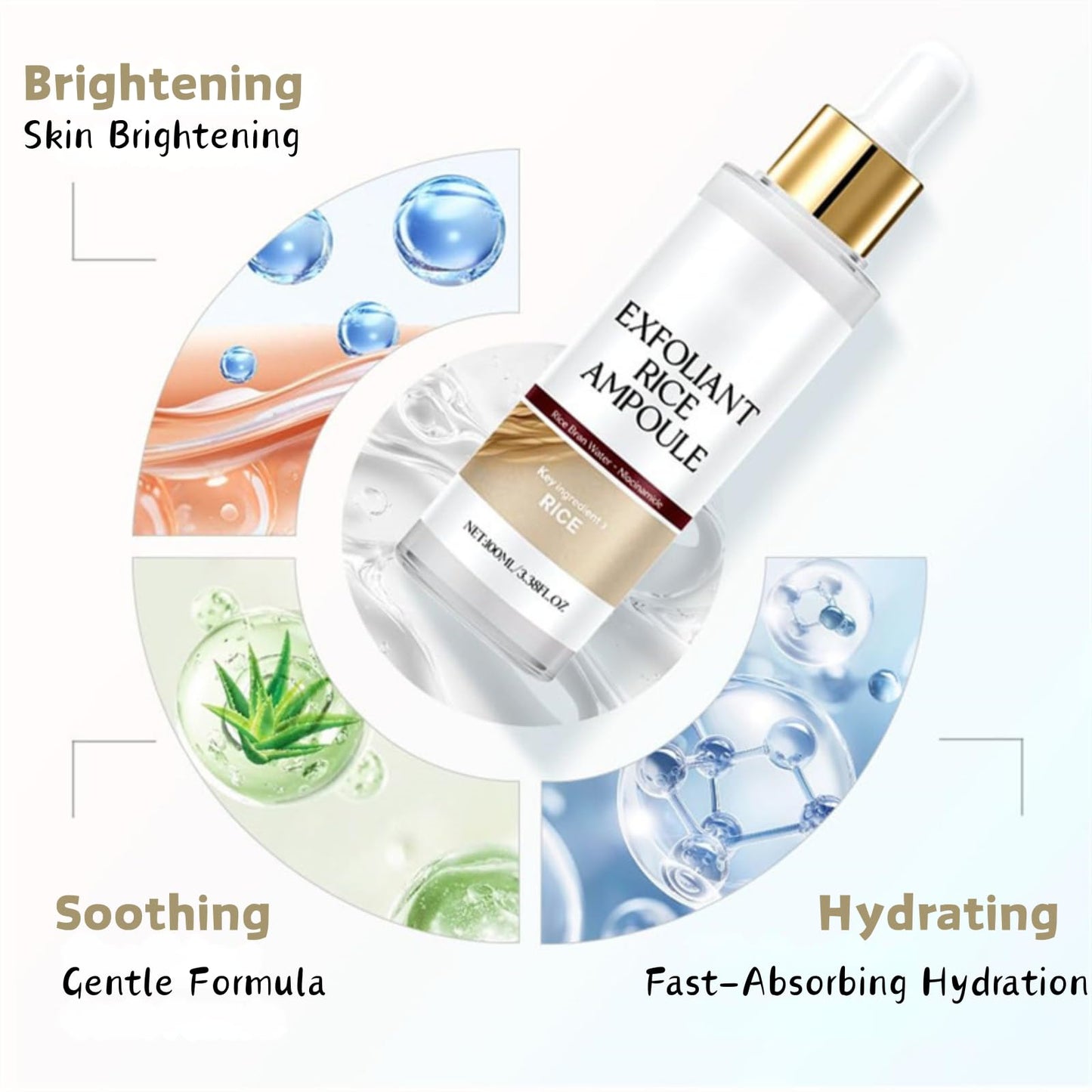 SHEBEEDO 100ML Peel Shot Glow Rice Ampoule, Face Scrub Exfoliator Pore Minimizer for Face, Facial Scrub Exfoliator for Radiant Skin, Lotion for Brightening Exfoliating Moisturizing, Daily Skin Glow Enhancer