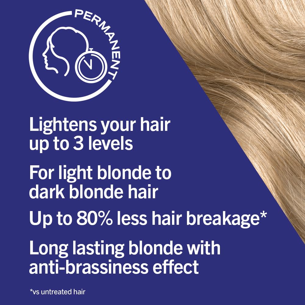 Schwarzkopf LIVE Intense Colour Sparkling Blonde Permanent Hair Dye B14, Long Lasting Blonde Hair Colour for Up to 80% Less Hair Breakage, Hair Lightener with anti-brassiness effect