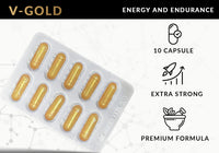 Gold by Viazene Strong & Fast Acting Effect - Panax Ginseng Root Complex, Enhancing Male Stamina & Energy Booster Pills for Men, Harder for Longer, Performance Supplement 10 Capsules / Tablet