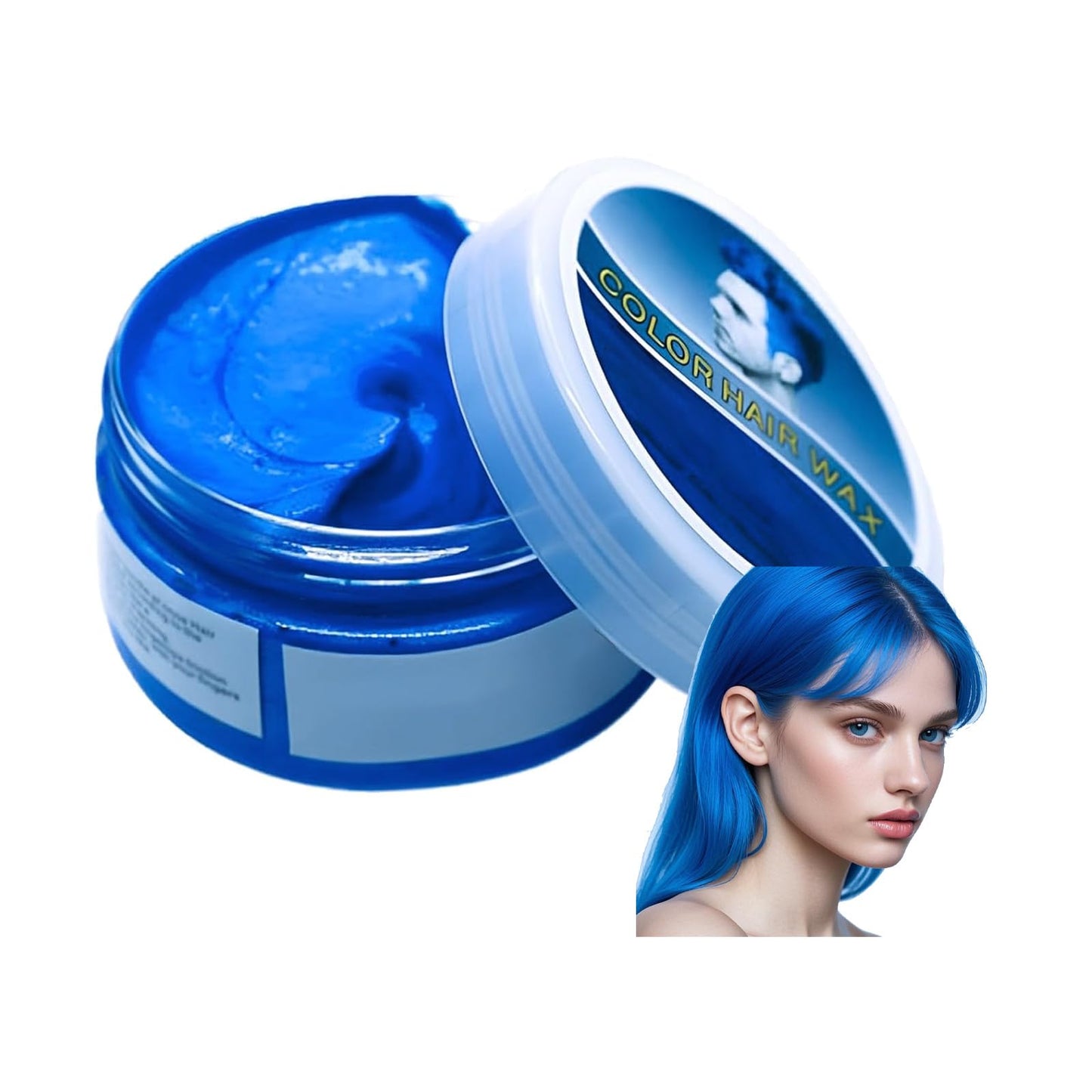MINSHZEE Hair Wax Blue Temporary Hair Gel, Easy Wash Out Long Lasting Hair Colour, Styling Hair Wax Hair Colour Mud for Men Women Instant Styling (100ml)