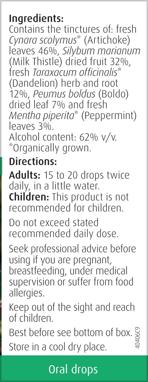 A.Vogel Milk Thistle Complex Drops 50 ml | Liquid Herbal Supplement with Milk Thistle + Artichoke, Dandelion, Peppermint & Boldo | Convenient Dropper for Daily Use
