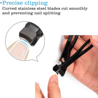 AyeVision Nail Clippers 16mm Wide Large Jaw Opening for Thick Nail Stainless Steel Black Fingernail and Toenail Nipper Cutter Podiatry Trimmer Pedicure Manicure Kit