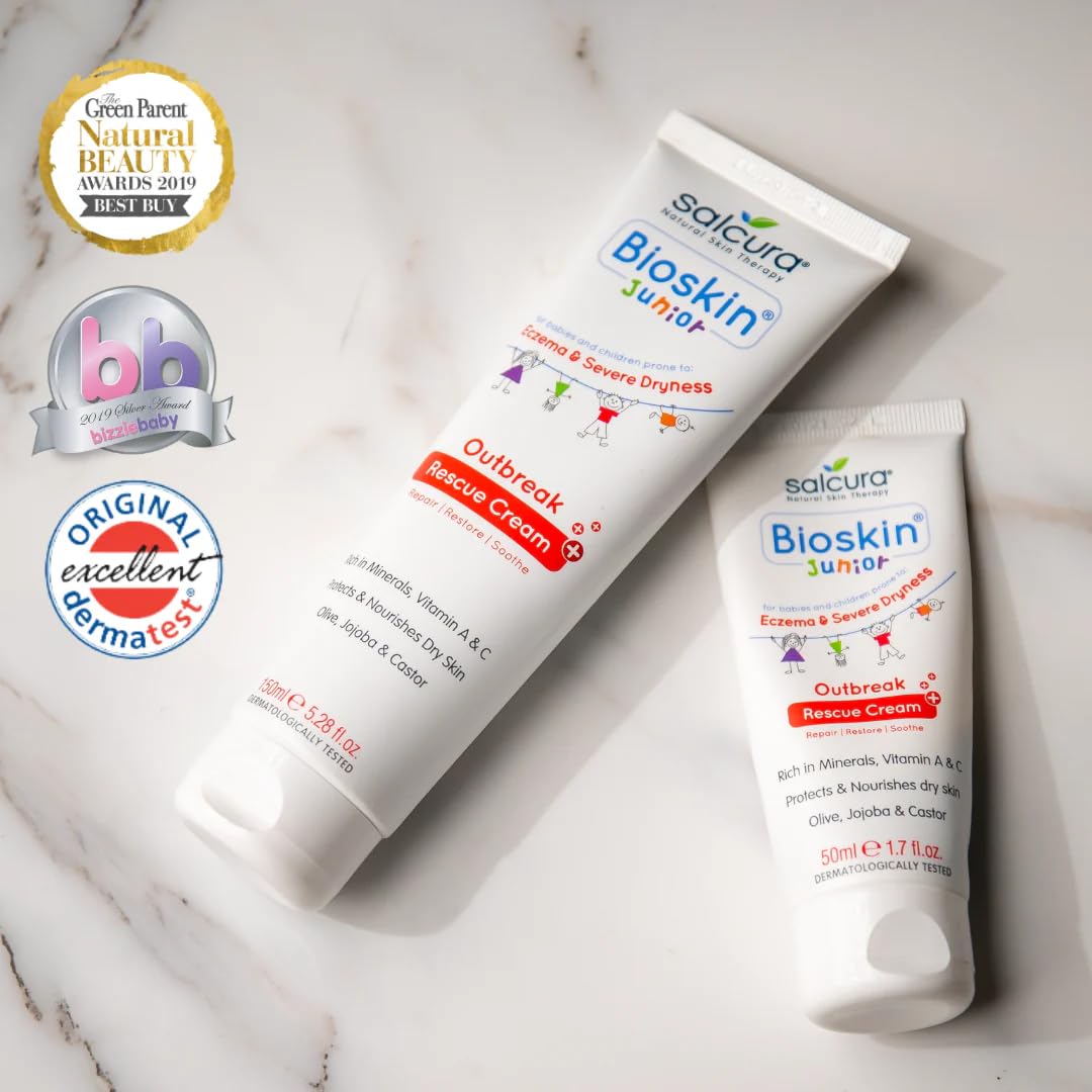 Salcura Natural Skin Therapy, Bioskin Junior Outbreak Rescue Cream, Packed With Natural Ingredients, Soothes Irritation, Nourish & Sooth Dryness & Flakiness, Supports The Skin Back To Health 50ml