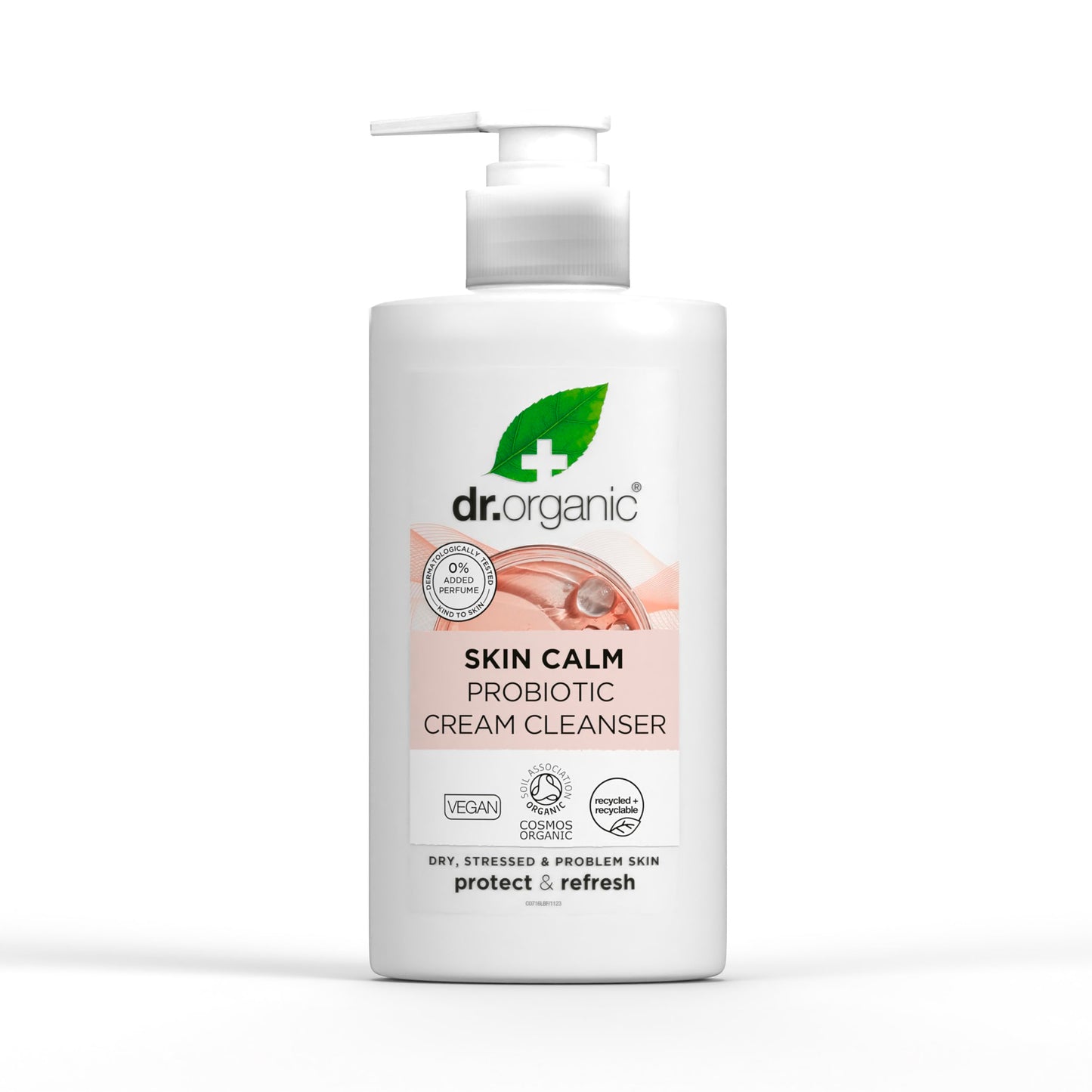 DR ORGANIC Dr Organic Skin Calm Probiotic Cream Cleanser, For Redness, Dry, Sensitive & Irritable Skin, Gentle Cleansing, Dermatologically Tested, Vegan, Cruelty Free, Paraben & SLS Free, Certified Organic,150ml