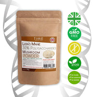 Lions Mane (Hericium erinaceus) Mushroom Extract - 100g Powder - 30% Polysaccharides - Hericenones - Fruit Body - Zero Additives - British Brand (100g Powder Pouch)