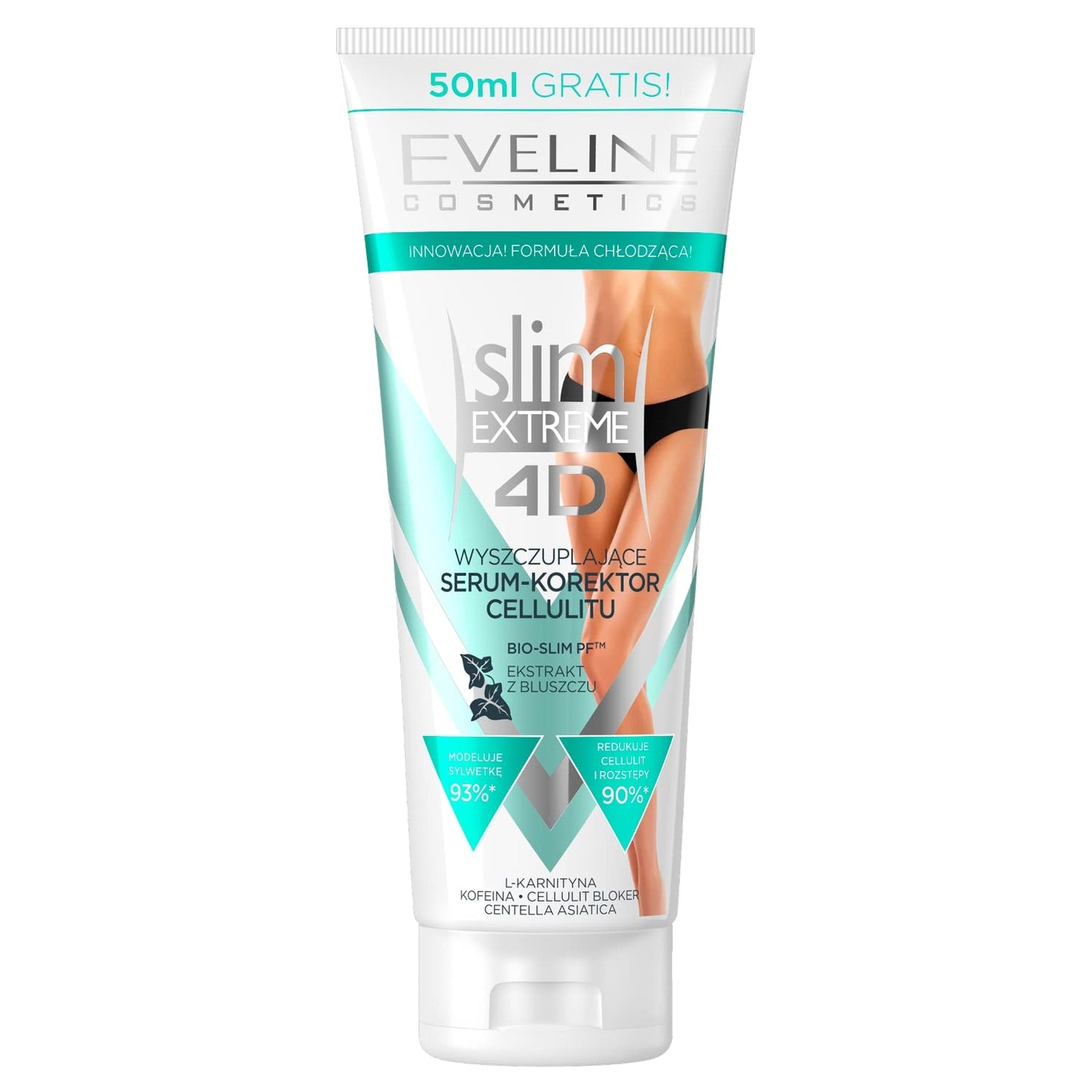 EVELINE COSMETICS Eveline Cosmetics Slim Extreme 4D Slim Extreme 3D Slimming & Anti-Cellulite Serum - Body Sculpting Formula with Lipocell SLIM® & L-Carnitine, Infused with Caffeine, Collagen & Elastin - 250 ML