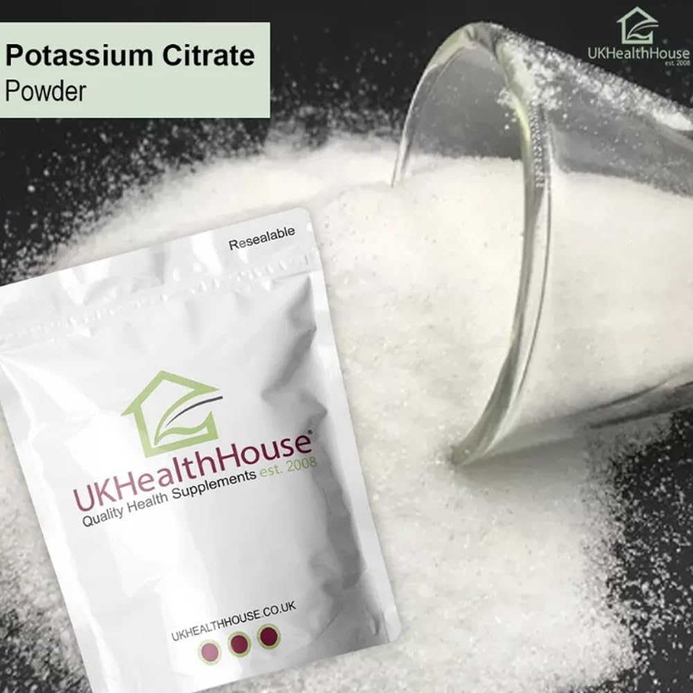 UKHealthHouse Potassium Citrate Powder 2kg – High Strength Potassium Electrolyte Supplement | Supports Muscle & Nerve Function | Electrolytes Powder for Keto & Fasting | Dairy & Gluten Free