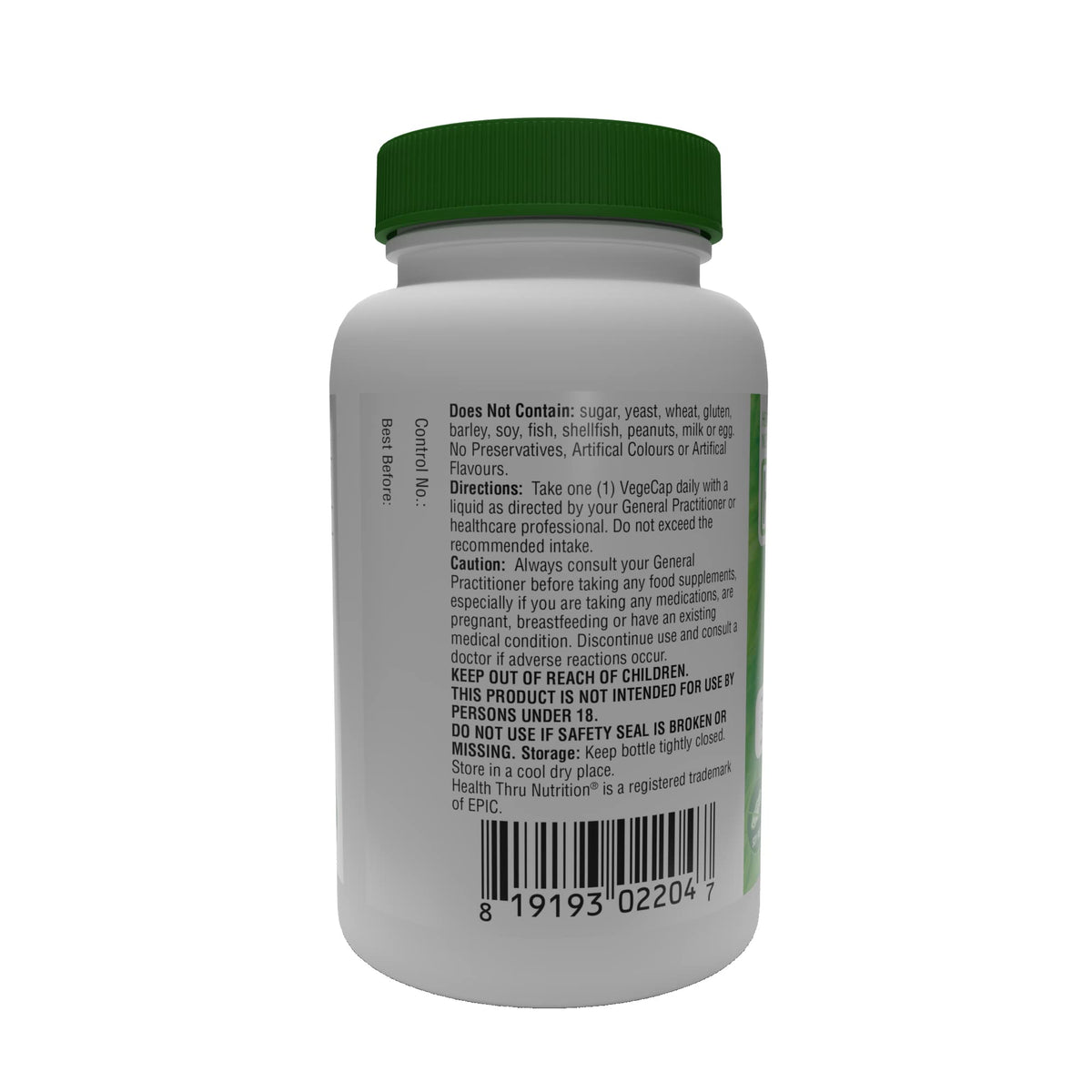 HEALTH THRU NUTRITION Riboflavin B2 100mg 100 Vege-Capsules (Non-GMO & Gluten-Free) by Health Thru Nutrition (100)