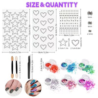 NVGVUP Body Glitter Gel with Gem Stickers Beauty Set, 6 Colours Face Glitter Makeup & 3 PCS Festival Face Gems Stick On, Face Gems Rhinestone for Makeup, Nail