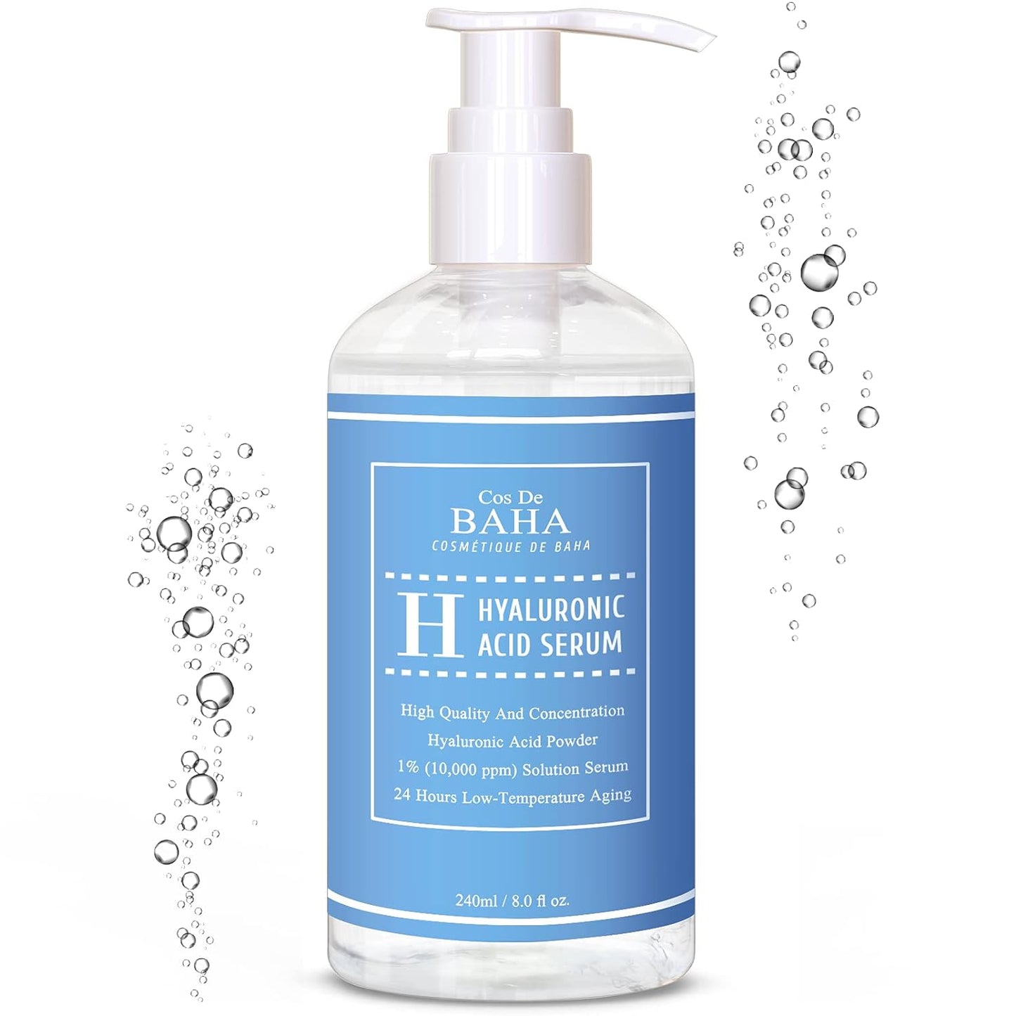 Cos De BAHA Hyaluronic Acid Serum for Face, 8 Fl Oz (240ml)