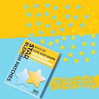 BAGLAK Star Shape Pimple Patch -300 Patches - Yellow & Blue, Hydrocolloid Patches - Pimple Stickers - Blemishes Patch - Facial Care