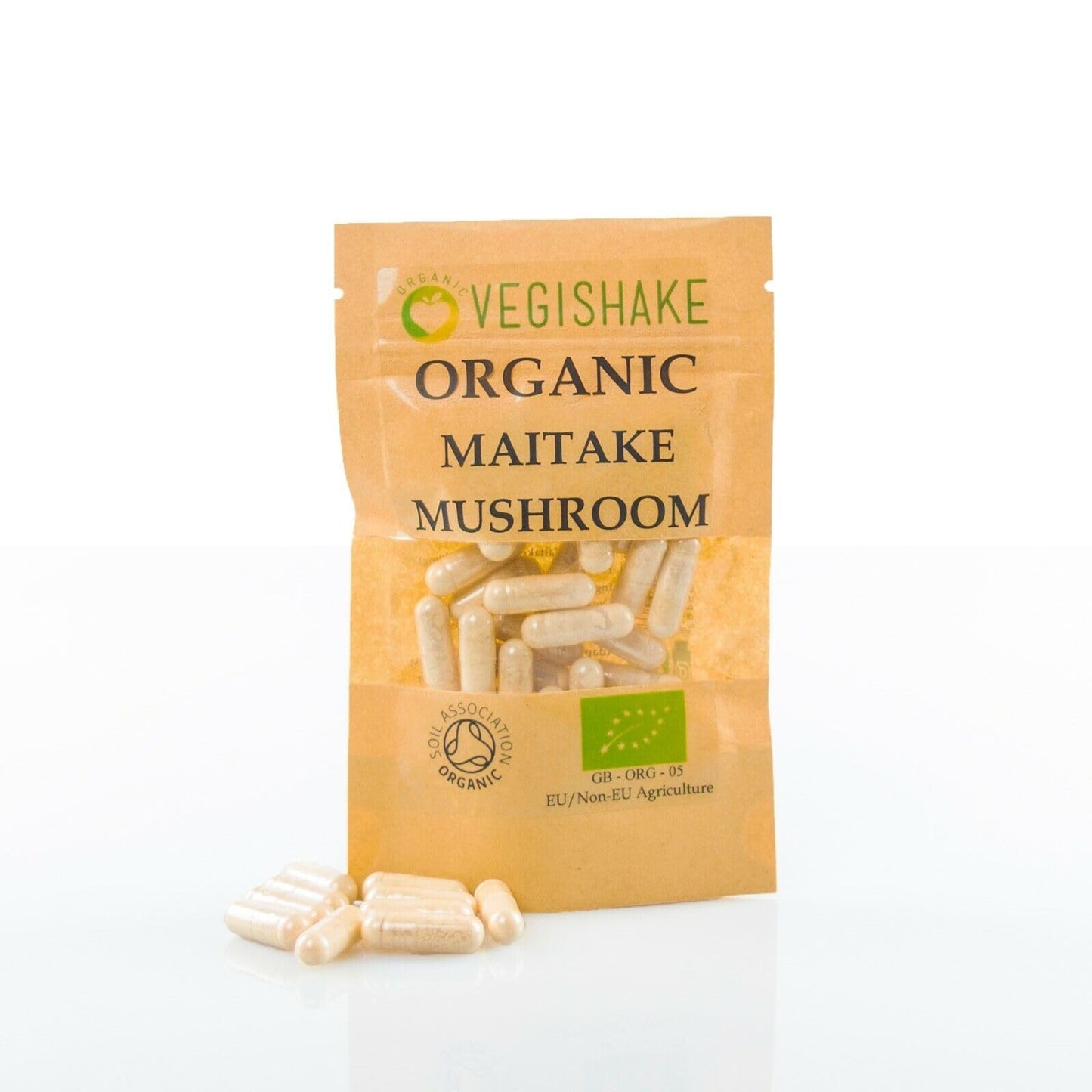 vegishake Organic Maitake Mushroom Extract Capsules Fruiting Body Polysaccharid (90 Capsules)