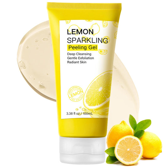 Trendyfave Lemon Peeling Gel, Vita Lemon Face Scrub Exfoliator with Purifying Exfoliating Gel – Vitamin C & Niacinamide for Glowing Skin, Face Exfoliator Scrub for Radiant Skin, Face & Body &Knee (100ml)