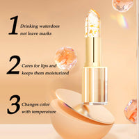 Kenmohuo Transferproof Colour Changing Lipstick, Long Lasting 24H Lipstick, Moisturizing Glossy Tinted Lip Gloss with Gold Foil, Temperature Reactive Lip stick for Women, Non-Sticky, Kiss-Proof