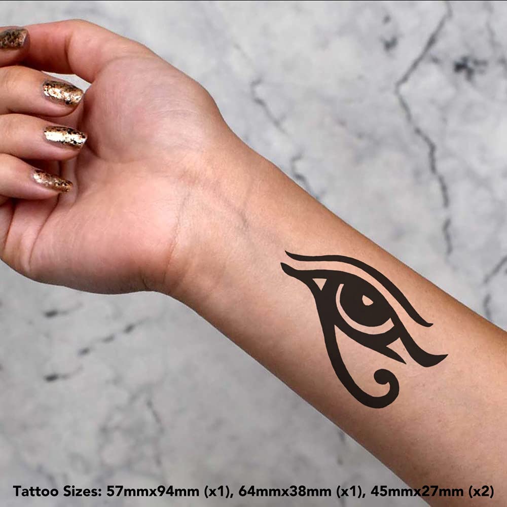 Azeeda 4 x 'Eye of Horus' Temporary Tattoos - Water Resistant, Skin-Safe, Non-Toxic Transfers, Mixed Sizes (TO00042801)