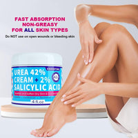 ENVISHA Urea Cream 42 Percent for Feet - 42% Urea Foot Cream with 2% Salicylic Acid & Hyaluronic Acid - For Feet, Hands, Heels, Elbows, Nails & Knees - 4 oz