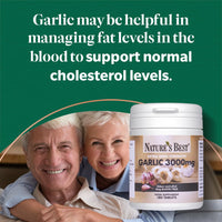 NATURE'S BEST Nature's Best Garlic Tablets 3000mg - High Strength & Rich in Allicin - Taste Controlled & Odthisless - Equivalent to 3000mg of Fresh Garlic - UK Made - 180 Tablets (6 Months' Supply)