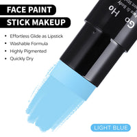 Go Ho Light Blue Face Paint Stick Washable (1.06 Oz),Water Based Pale Blue Face Body Paint,Full-coverage Cream Blue Body Paint for Adults Children Halloween Cosplay SFX Corpse Bride Sally Makeup