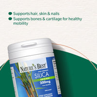 NATURE'S BEST Nature's Best Silica 200mg - High Strength Naturally Sourced Silica Supplement - UK Made - 90 Vegan Capsules (3 Months' Supply)