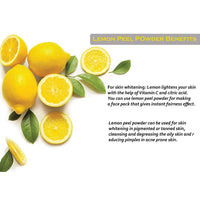 Herbal Magic's Pure & Organic Lemon Peel Powder Natural Hair Face mask - Free from additives & preservatives/chemicals - Premium Quality-100g