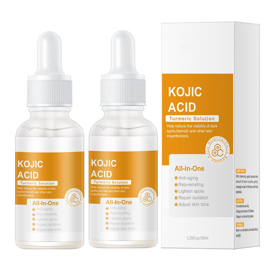 ChicNana Kojic Acid Turmeric Oil - Dark Spot Remover for Face - Kojic Acid Serum - Turmeric Oil Dark Spot Corrector - Kojic Acid Remove Facial Melasma Acne - Anti Aging Face Serum Moisturzing（2pc）