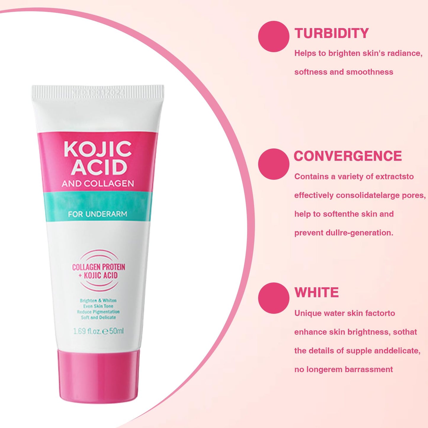 Bettinay 2 Pcs Underarm Skin Cream, Kojic Acid and Collagen Skin Cream for Intimate Area Improve Odor