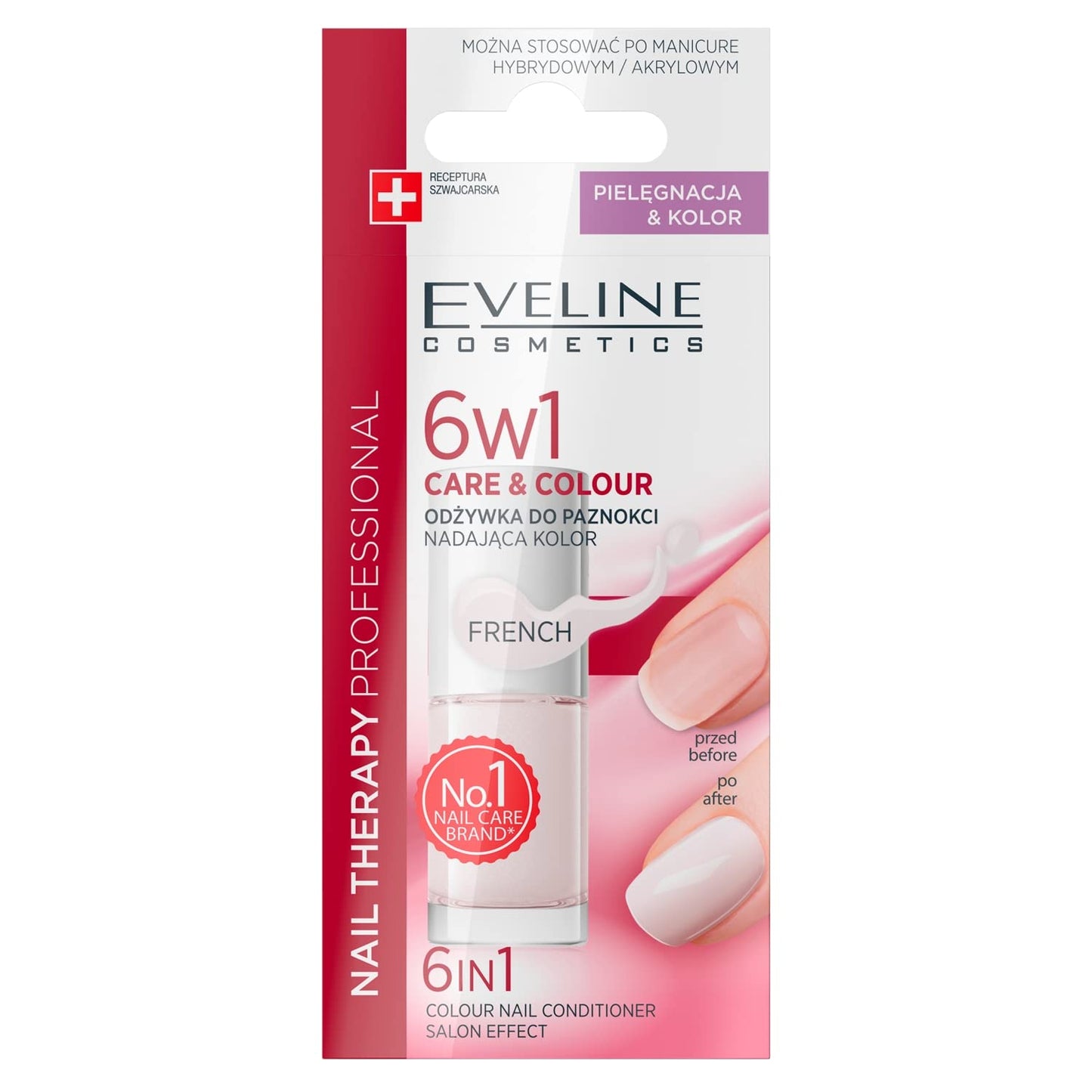 EVELINE COSMETICS Eveline Cosmetics Nail Therapy Professional Concentrated Nail Conditioner with Color - French, 5 ML | Enriched with Colour&Double Strong™ Complex