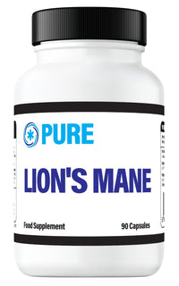 Pure: Vitality Pure Lions Mane 2,000mg (90 Capsules) - GMP HACCP Certified - UK Manufacturer