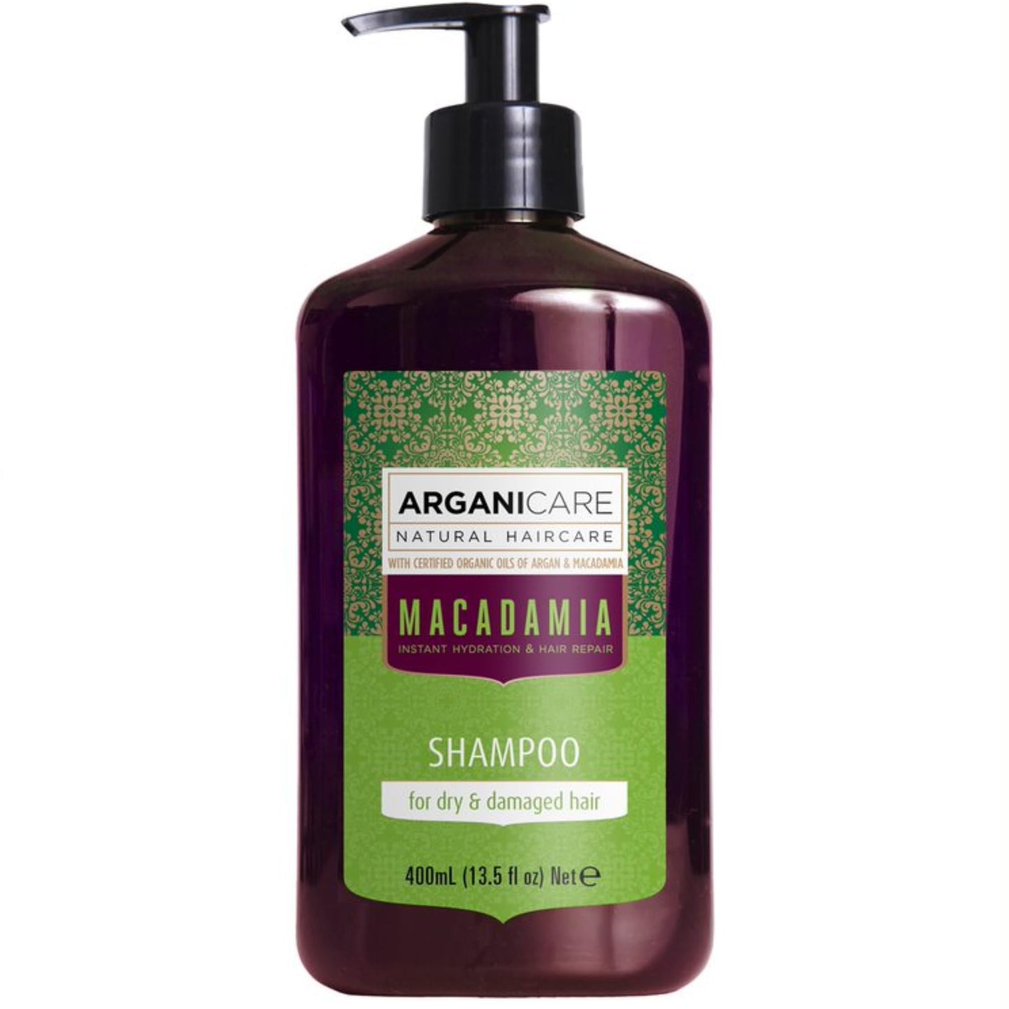 ARGANICARE Arganicare | Macadamia range | REPAIR SHAMPOO | With organic Macadamia oil | Cleans & Protects | Fight against split ends | High hydration | 400mL