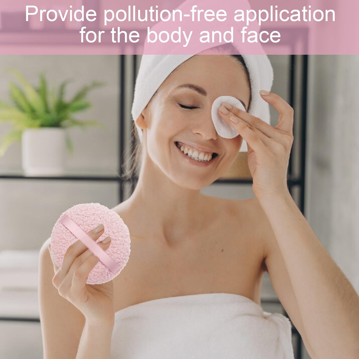 YONEEKSS Large Puff for Body Powder，Oversized Dust Puffs and Container for Women, 6in x 3in Extra Soft Pink Powder Dusting Puffs
