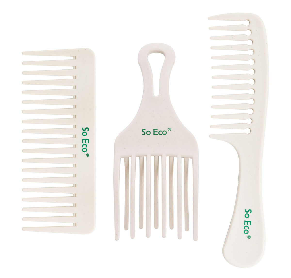 So Eco Curl Defining Set – 3-Piece Curl Care Kit with Wide-Tooth Comb, Styling Comb & Afro Pick, Made from 100% Recycled Materials for Defined, Voluminous Hair, Suitable for Wet & Dry Styling
