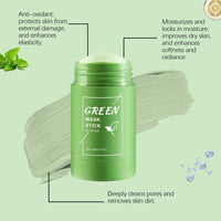 ISBEAUSOLS 2Pcs Green Tea Mask Stick & 1Pcs Hair Band-Blackhead Remover & Deep Cleansing Clay Mask with Green Tea Extract-Mothers Day Gift-For Oily & Sensitive Skin-Hydrating Pore Remover-Antioxidant Facial Care