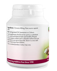 L-Tyrosine (Extra Strength) 400mg x 90 Capsules, for Mental Alertness, Focus, Stress & Sleep, Free Form Amino Acid Supplement, Non-GMO, Vegan, Magnesium Stearate Free & No Nasties, Made in Wales