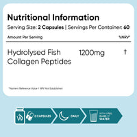 WeightWorld Pure Marine Collagen Supplements for Women & Men - 120 Capsules - 1200mg Per Serving - 2 Months Supply- Highly Bioavailable Type 1 & 3 Hydrolysed Fish Collagen Peptides