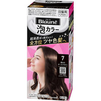 Kao Blaune Bubble Hair Color For Gray Hair - 7 Black Dark Brown (Green Tea Set)