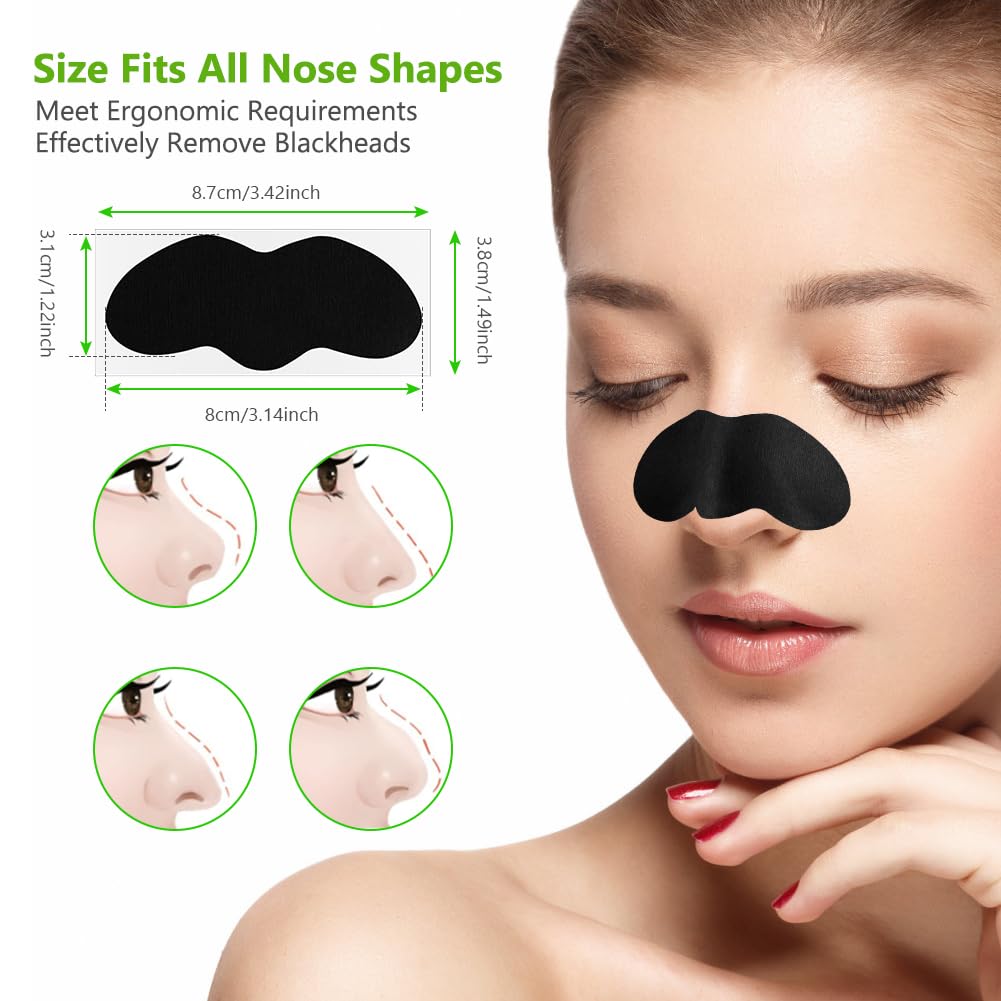 ACWOO Nose Strips, 60Pcs Pore Strips for Blackheads, Deep Cleansing Blackhead Remover Pore Strips, Nose Blackhead Remover Strips for Draws Out Dirt & Excess Oil, Helps Remove Impurities, Unclogs Pores