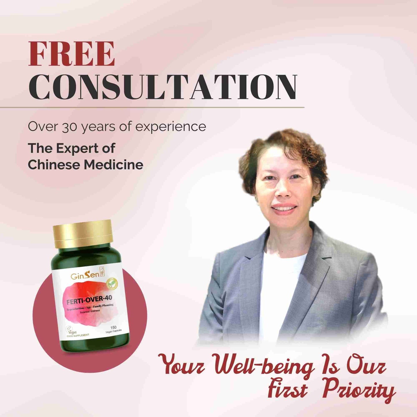 GinSen Ferti Support 150 Capsules, Women Fertility Supplement, Vegan Approved, Herbal Extract & Vitamins Made in UK