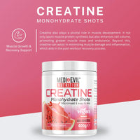 Medi-Evil Nutrition Creatine Monohydrate Powder, Watermelon Flavour, 400g, Micronised for Easy Mixing, Increases Physical Performance