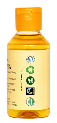 DAANA Daana Organic Moringa Oil for Skin: Extra Virgin, Cold Pressed (120 ml)