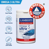 Lamberts Omega 3 Ultra Pure Fish Oil 1300mg 60 Capsules