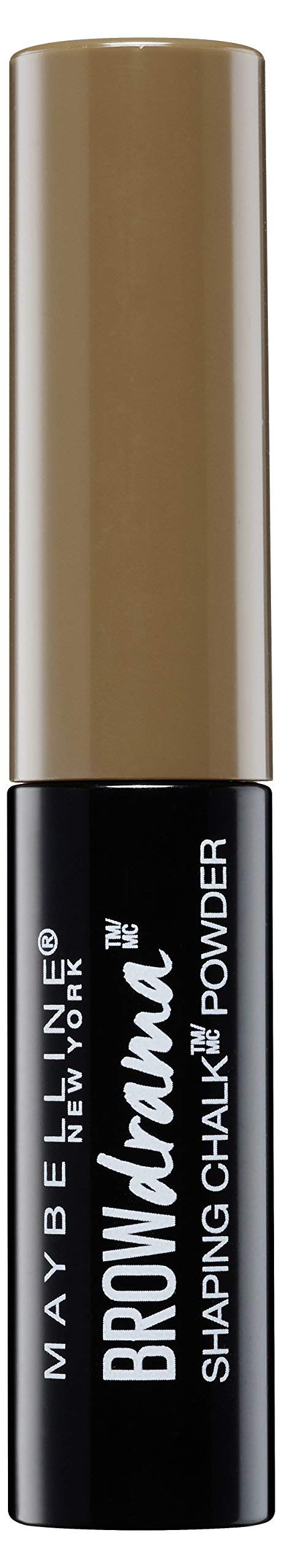 Maybelline Brow Drama Shaping Chalk Powder No. 120 Medium Brown Velvety Eyebrow Powder for Natural Distinctive Eyebrows with Soft Contours