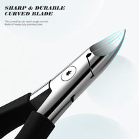 FVION Nail Clippers for Thick Nails or Ingrown Toenails, Thick Nail Clippers for Elderly, Precision Long Handled Toenail Clippers for Women & Men - Black
