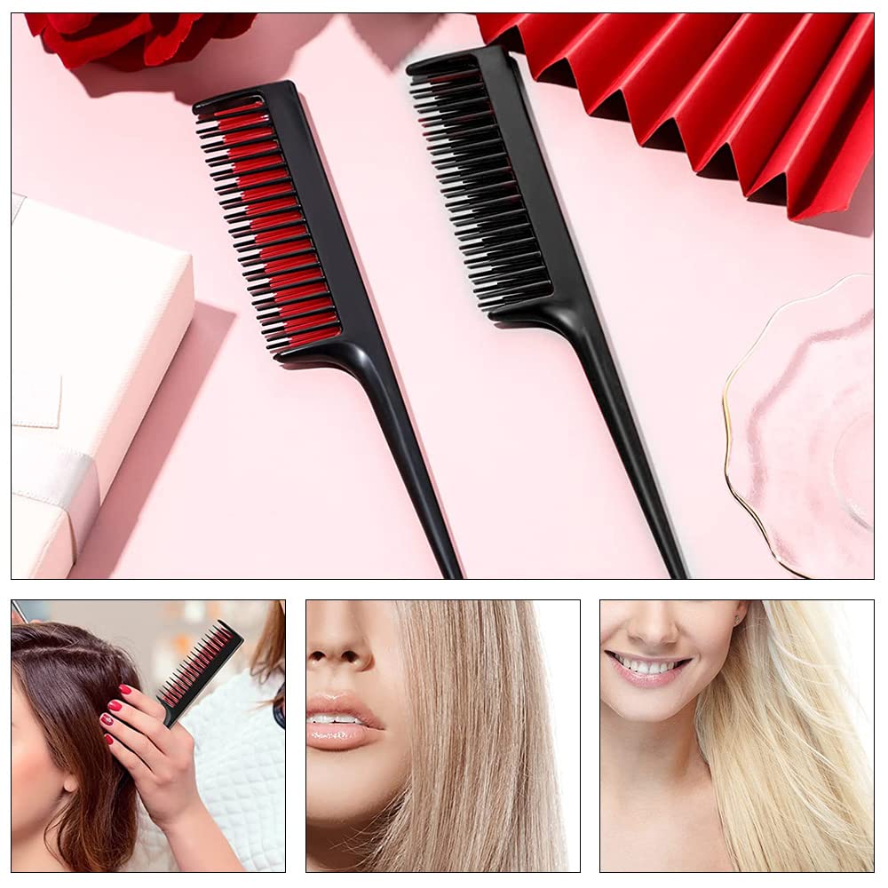 DAJUXIN 3 Pcs Hairdressing Back Combing Triple Teasing Comb Hairdressing Back Combing Tail Comb Hairdressing Combs for Back Brushing Combing Slicking Hair