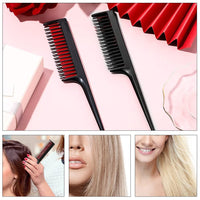 DAJUXIN 3 Pcs Hairdressing Back Combing Triple Teasing Comb Hairdressing Back Combing Tail Comb Hairdressing Combs for Back Brushing Combing Slicking Hair