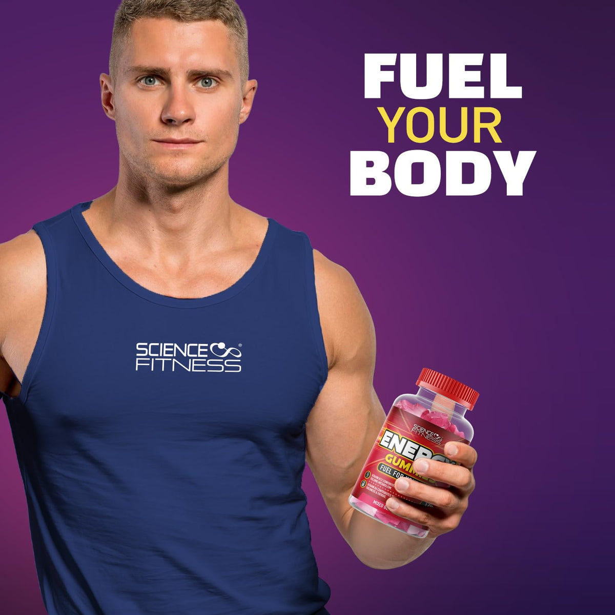 SCIENCE FITNESS Energy Gummies |120 Mixed Berry Flavour Gummies from Science Fitness Brand |4 Months Supply