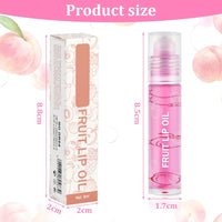 AOOWU 6 Pcs Hydrating Lip Oil Set, Fruit-Flavored Plumping Lip Oil, Long Lasting Lip Glow Balm Lip Care, Transparent Moisturizing No-Sticky Lip Gloss(Peaches,Orange,Avocado,Strawberry,Grape,Cherry)8ML