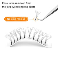 QUEWEL Pre Made Fan Eyelash Extensions 5D 0.10 C Curl 8mm Long Stem Premade Fans Volume Eyelash Extensions Pre Made Russian Volume Eye Lashes Long lasting Pre Fanned Russian Lashes (5D 0.10C 8mm)