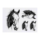 Azeeda 4 x 'Horse Portrait' Temporary Tattoos - Water Resistant, Skin-Safe, Non-Toxic Transfers, Mixed Sizes (TO00082082)